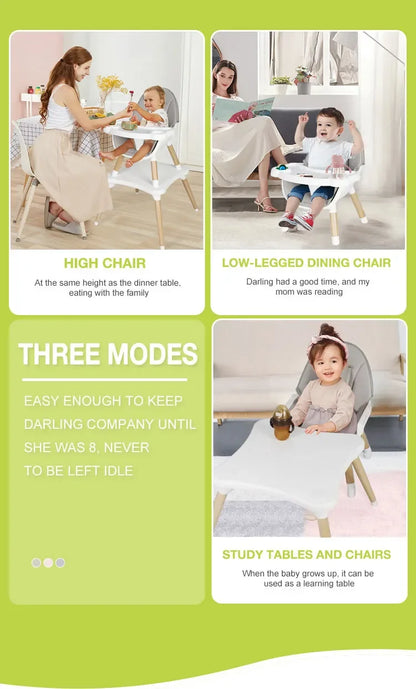 Moderne 2 In 1 Groothandel Zittende Baby Eetstoel Hoge Kwaliteit Innotop C191 Plastic + Beukenhouten Babystoeltje